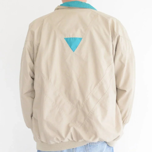 Vintage 90's Innovations By Izzi Tan & Teal Button  Up Windbreaker Jacket Medium - Picture 3 of 16